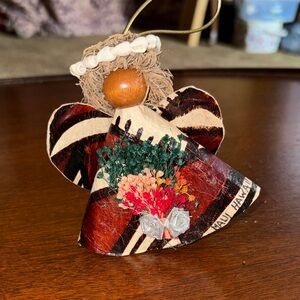 handcrafted Hawaiian-style angel ornament